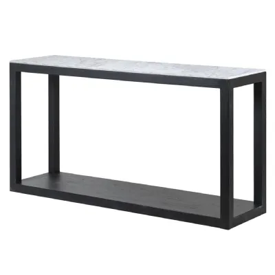 Black Console with White Marble Top