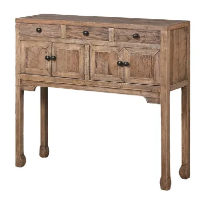Reclaimed Oak 4 Door 3 Drawer Console Table