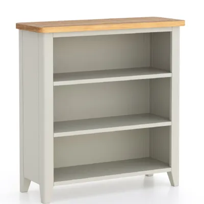 Classic Style Grey Painted Natural Oak Top Bookcase with Tapered Legs