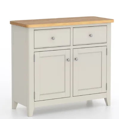 Farmhouse Style Grey Painted Oak Top 2 Door 2 Drawer Standard Sideboard