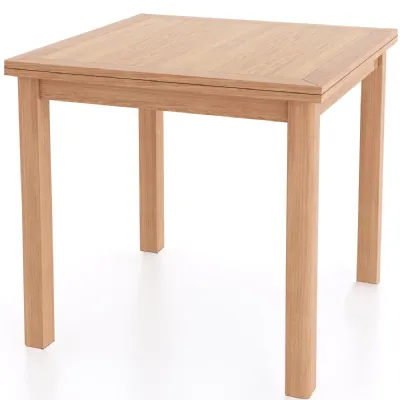 Natural Oak Flip Top Extending Square 4 Seater Dining Table