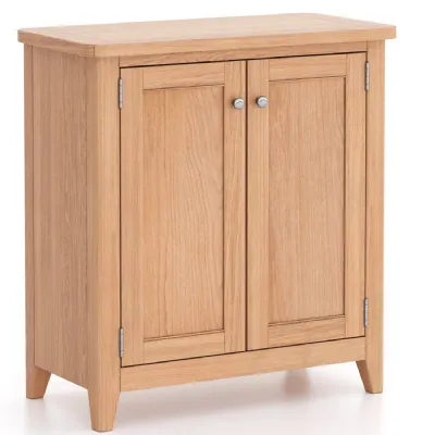 Modern Solid Oak 2 Door Cabinet with Adjustable Internal Shelf