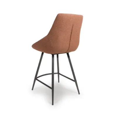Brick Fabric Counter Bar Chair Black Metal Legs
