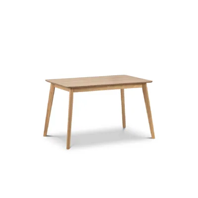 Oak Veneer Rectangular Dining Table with Retro Tapered Legs
