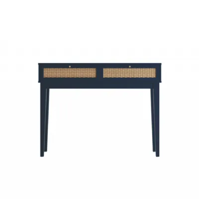 Blue Painted Rattan 2 Drawer Dressing Table