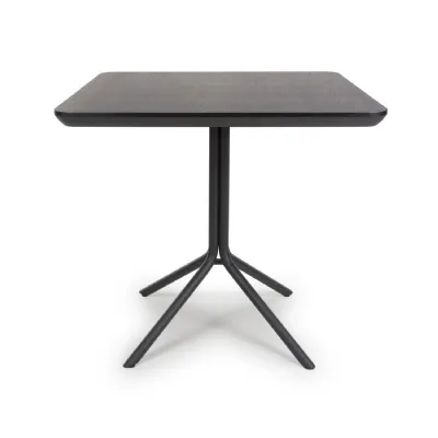 Black Wooden Small Square 80cm Dining Table 4 Seat