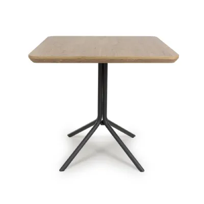 Rustic Oak Wooden Small Square 80cm Dining Table 4 Seat