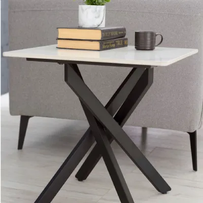 Bradley White Marble Lamp Table