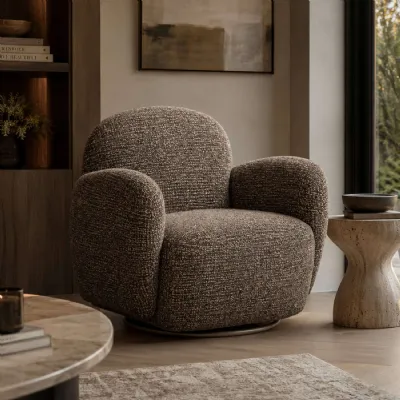Bramley Swivel Accent Chair Chocolate Chenille