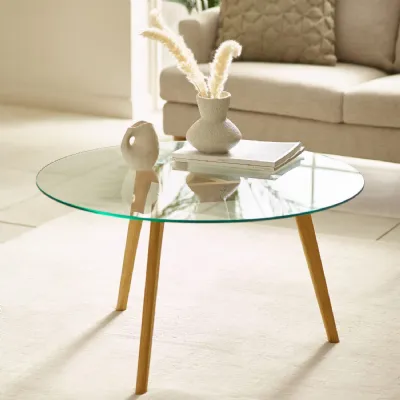 Bryant 80cm Round Glass Coffee Table