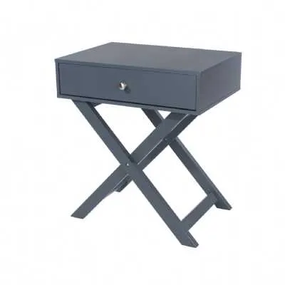 X leg 1 drawer petite bedside cabinet
