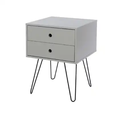 telford, metal leg 2 drawer bedside cabinet