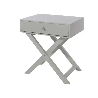 X leg 1 drawer petite bedside cabinet