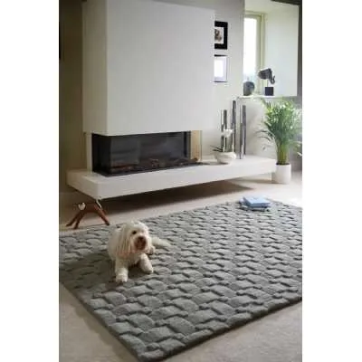 Origins Basketweave Pattern 3D New Grey Rug 120x170cm