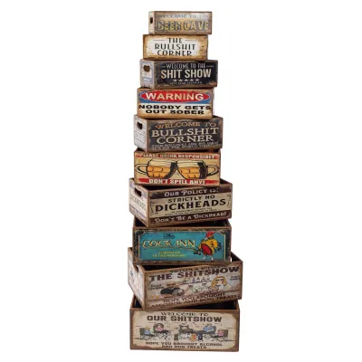 Set of 10 Rectangular Boxes Pub Banter