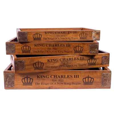 Set of 4 Butler Trays King Charles