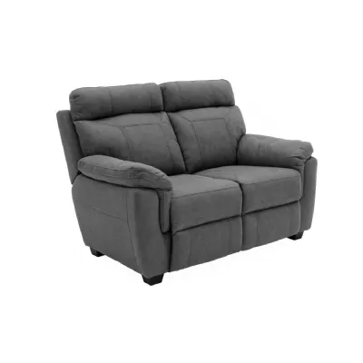 Grey Textured Fabric 2 Seater Sofa with Contrast Stitching