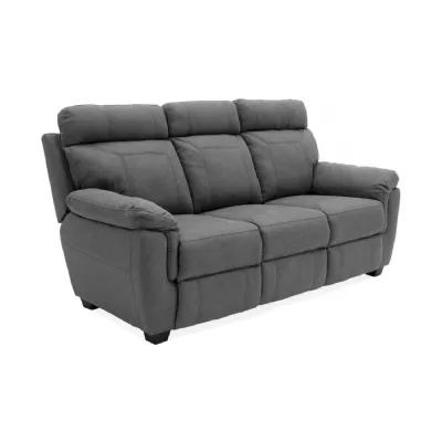 Grey Fabric Upholstered 3 Seater Sofa with Hockey Stick Arms