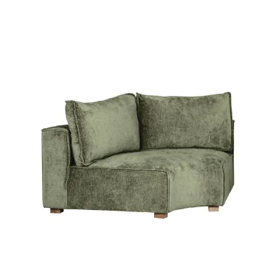 Green Fabric Scatter Back Modular Corner Sofa Section