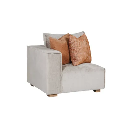 Mink Fabric Modular Armchair LHF with 2 Scatter Cushions