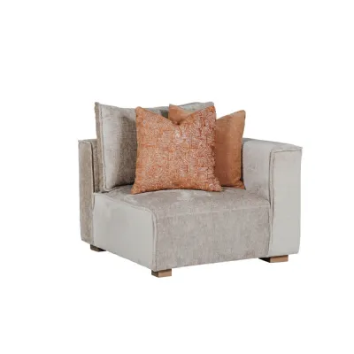 Mink Fabric Modular Armchair RHF with 2 Scatter Cushions