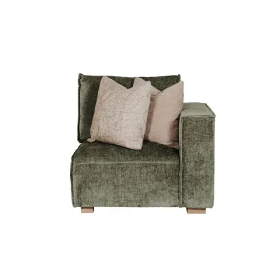 Green Fabric Modular Armchair RHF with 2 Scatter Cushions