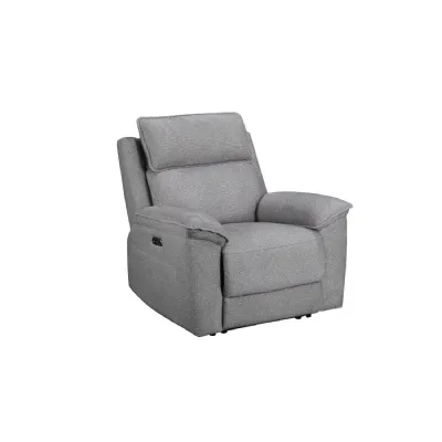 Greige Fabric Upholstered Electric Recliner Chair