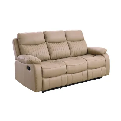 Brown Fabric 3 Seater Manual Recliner Sofa