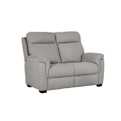 Grey Fabric 2 Seater Standard Back Sofa Cushioned Headrest