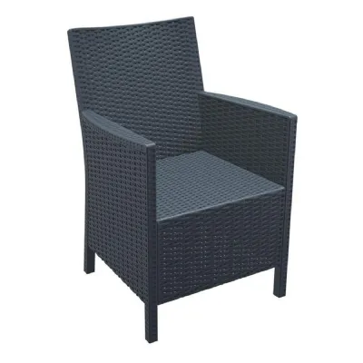 Calgary Black Rattan Arm Chair