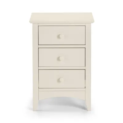 Stone White 3 Drawer Bedside Chest