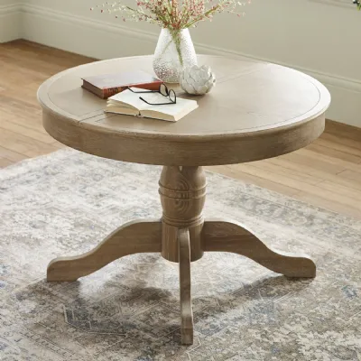 Camille Limed Oak 110 145cm Round To Oval Extending Dining Table