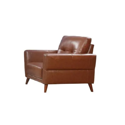 Brown Leather Armchair 1 Seater Sofa