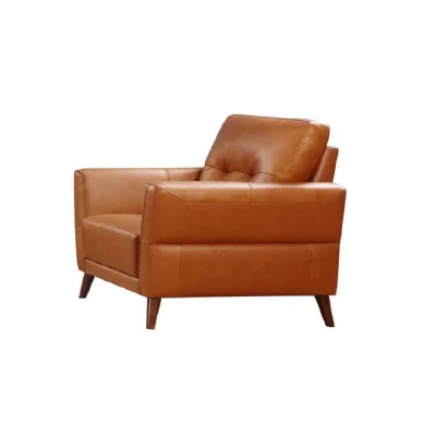 Tan Leather Armchair 1 Seater Sofa