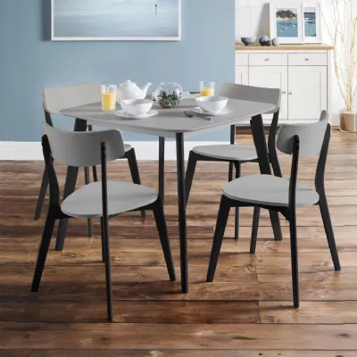 Set Of 2 Casa Dining Chairs Grey Black
