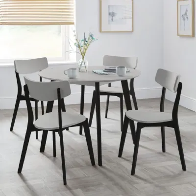 Casa Round Dining Table Grey Black