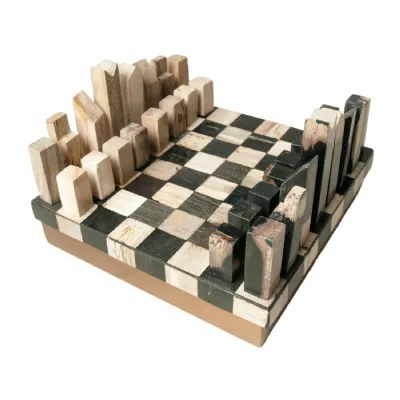 Petrified Wood Chess And Draughts Set