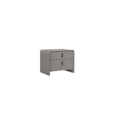 Grey Wooden Bedside Cabinet With 2 Drawers