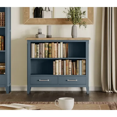 Signature Blue Low Bookcase