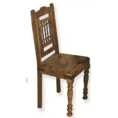 Rustic Sheesham Wood Portcullis Dining Chair