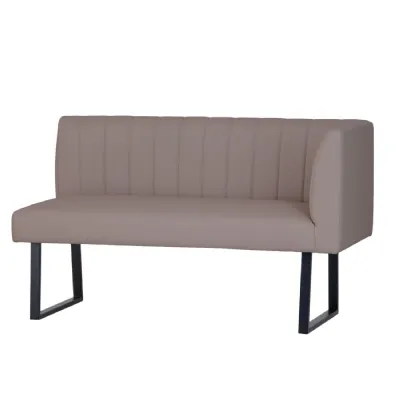 Taupe Leather Effect Left Hand Corner Dining Bench