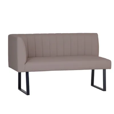 Taupe Leather Effect Right Hand Corner Dining Bench