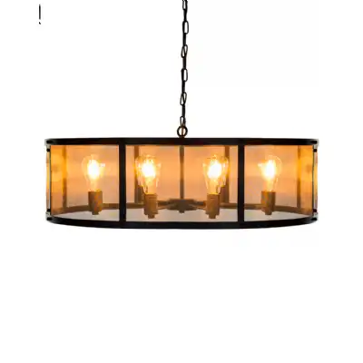 Black Large Metal 8 Arm Chandelier
