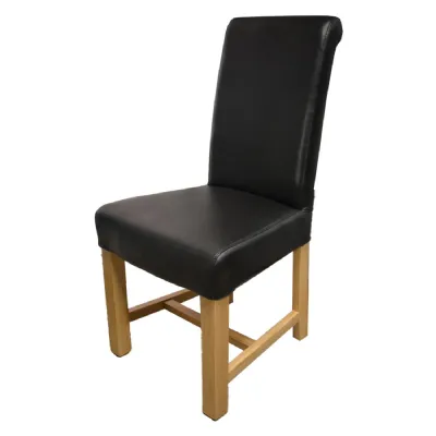 Henley BLACK Dining Chair FULL LEATHER