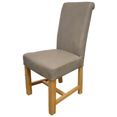 Henley MUSHROOM Dining Chair FULL LEATHER