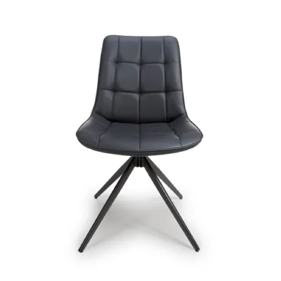 Black Leather Dining Chair Metal Spider Legs