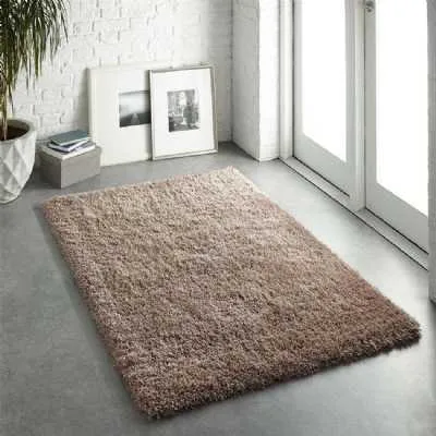 Origins Chicago Latte Shaggy Rectangular Hand Tufted Large Floor Rug 200x290cm