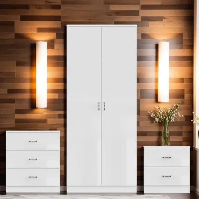 Chilton 3 Piece Bedroom Set White Gloss