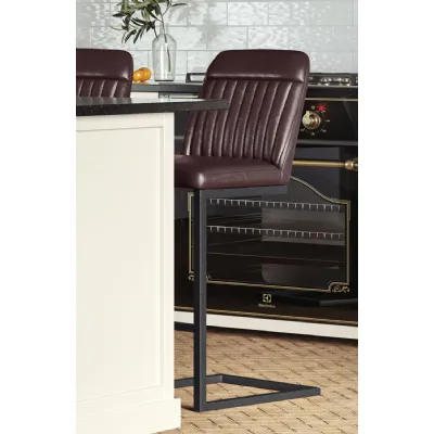 (VPR03G) Vintage Brown Leather Bar Stool (Pack of Two)