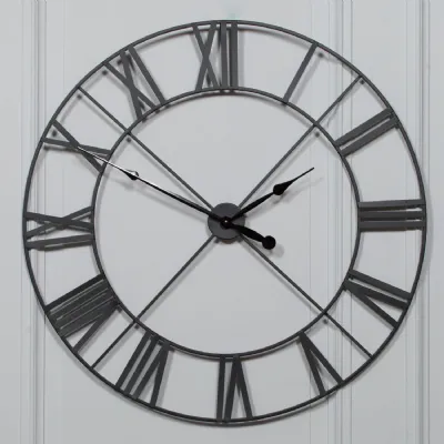 Extra Large 110cm Black Metal Wall Clock